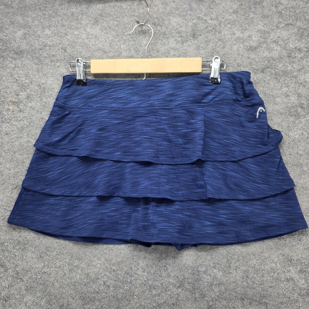 HEAD Skort Womens M Blue Athletic Tennis Built-In Shorts Pockets Elastic Waist